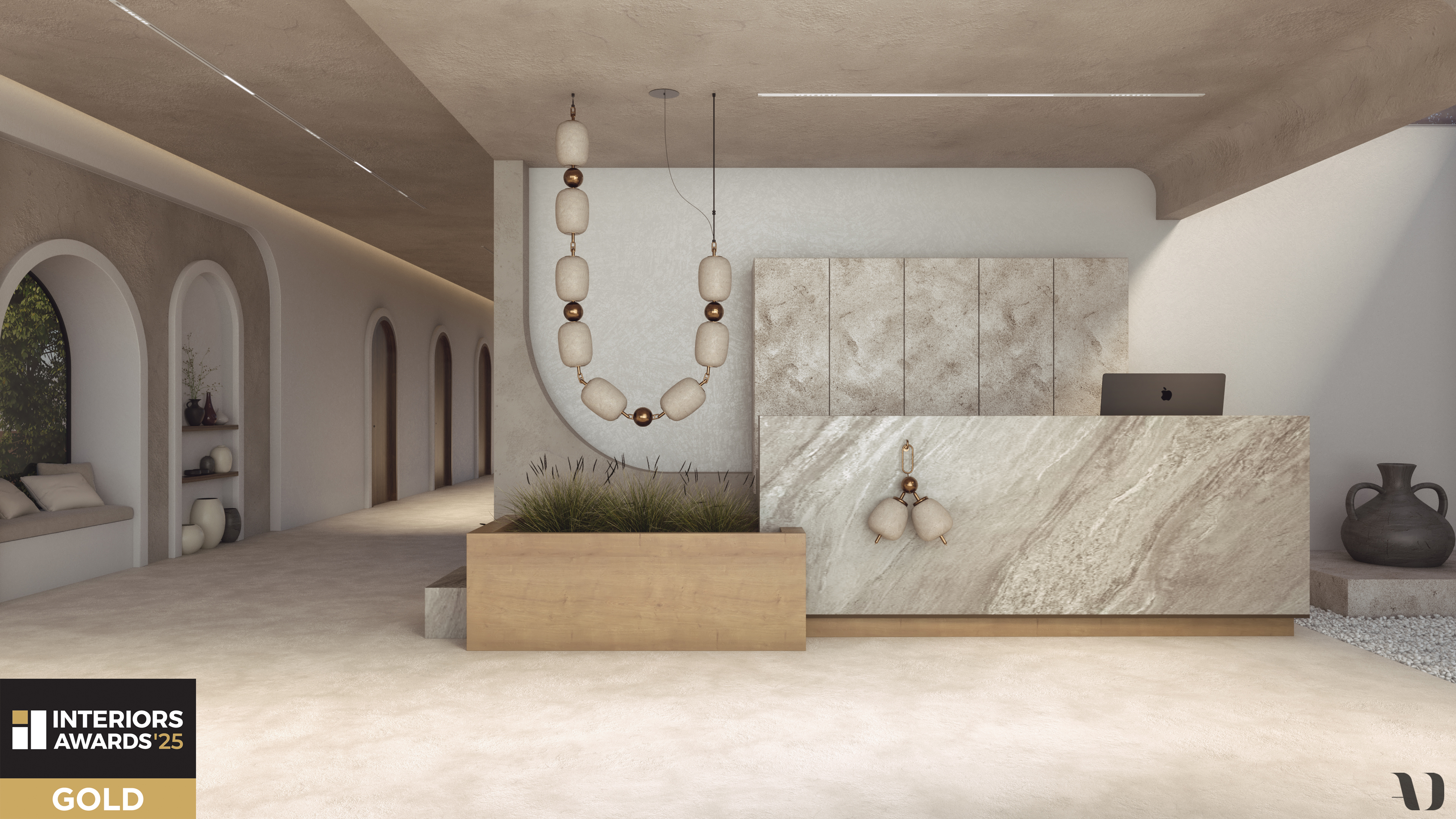 KOBO-loi pendant light design awarded Gold for Lighting Design 2025, inspired by the Greek komboloi.